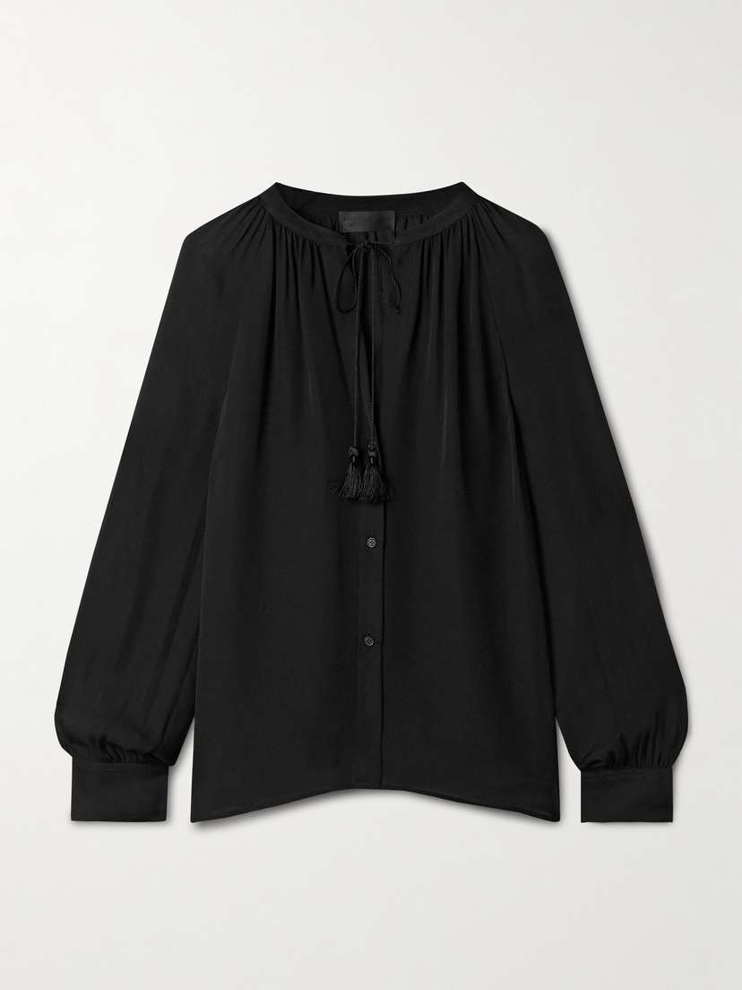 Nili Lotan Lys Tie-neck Silk-chiffon Shirt