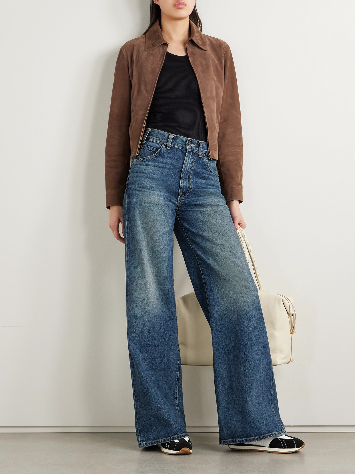 Nili Lotan Beauvais Cropped Suede Jacket In Brown