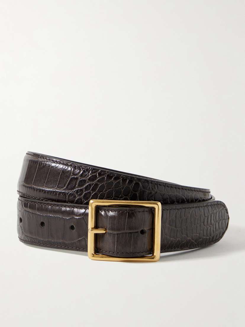 Nili Lotan Gabriele Croc-effect Leather Belt