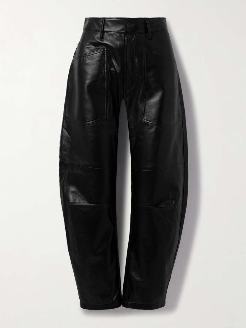Nili Lotan Shon Leather Barrel-leg Pants