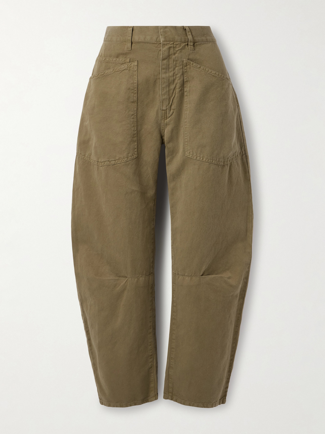 Nili Lotan Shon Cotton And Linen-blend Twill Tapered Pants