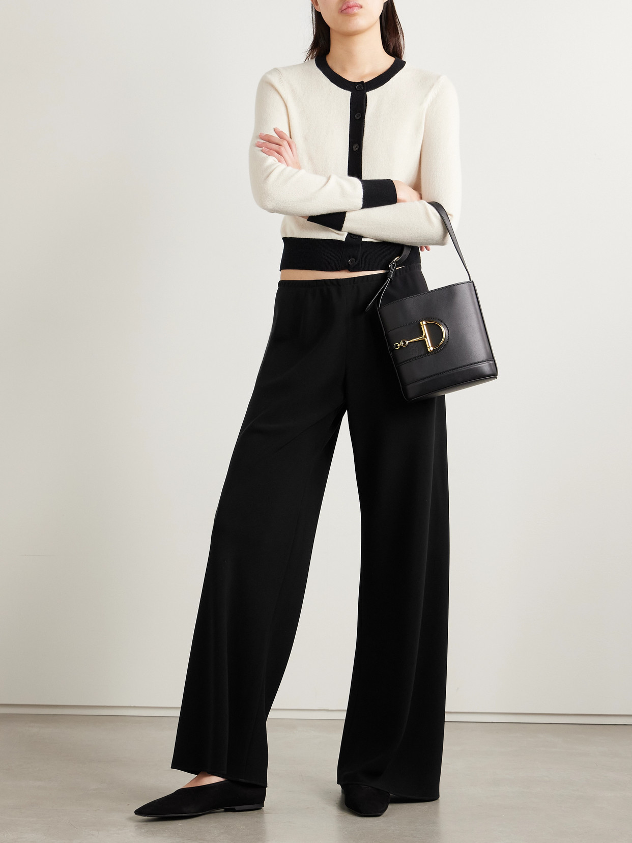 Nili Lotan Adriel Silk-crepe Wide-leg Pants In Black