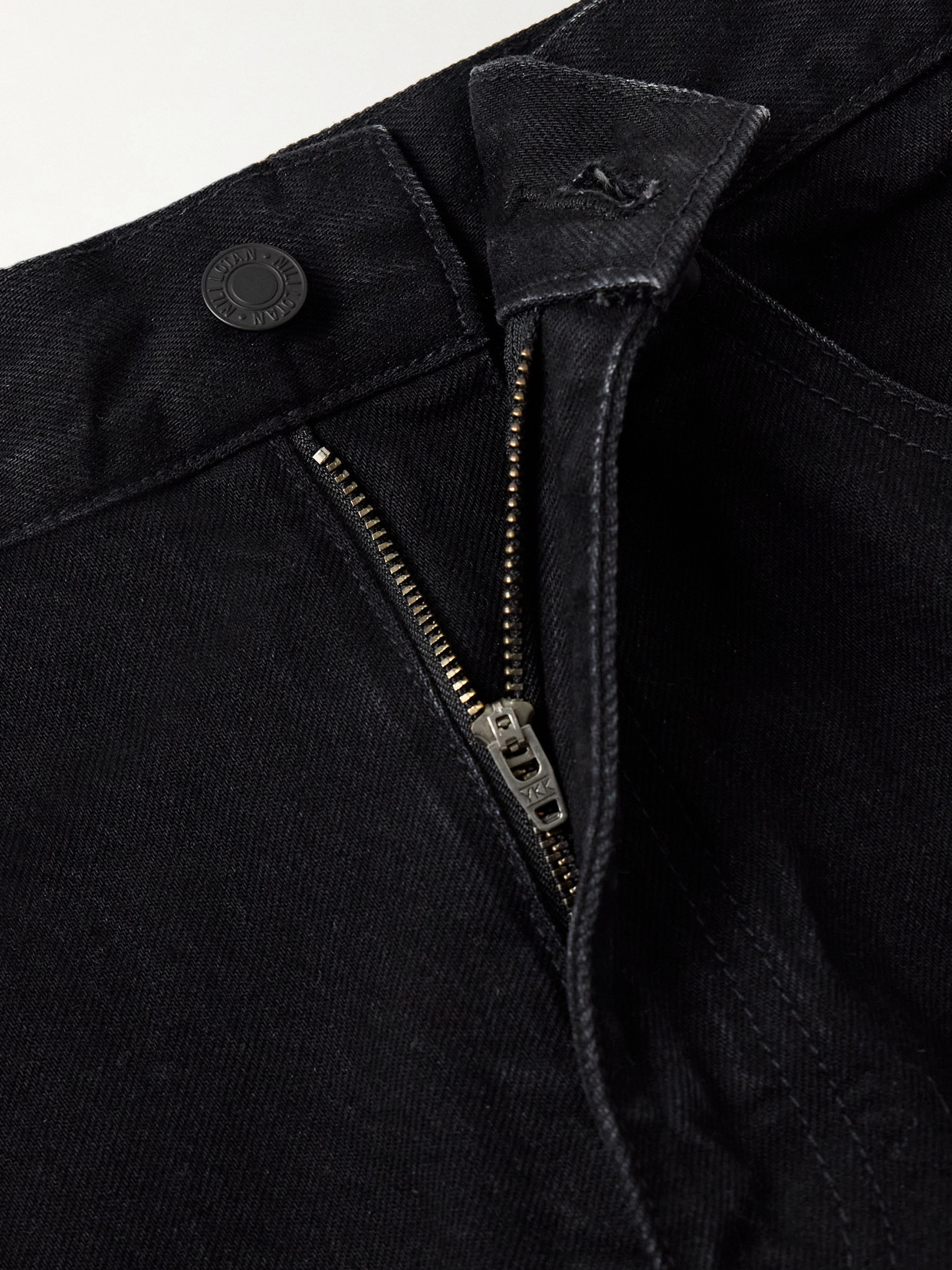 Nili Lotan Calla Frayed High-rise Straight-leg Jeans In Black
