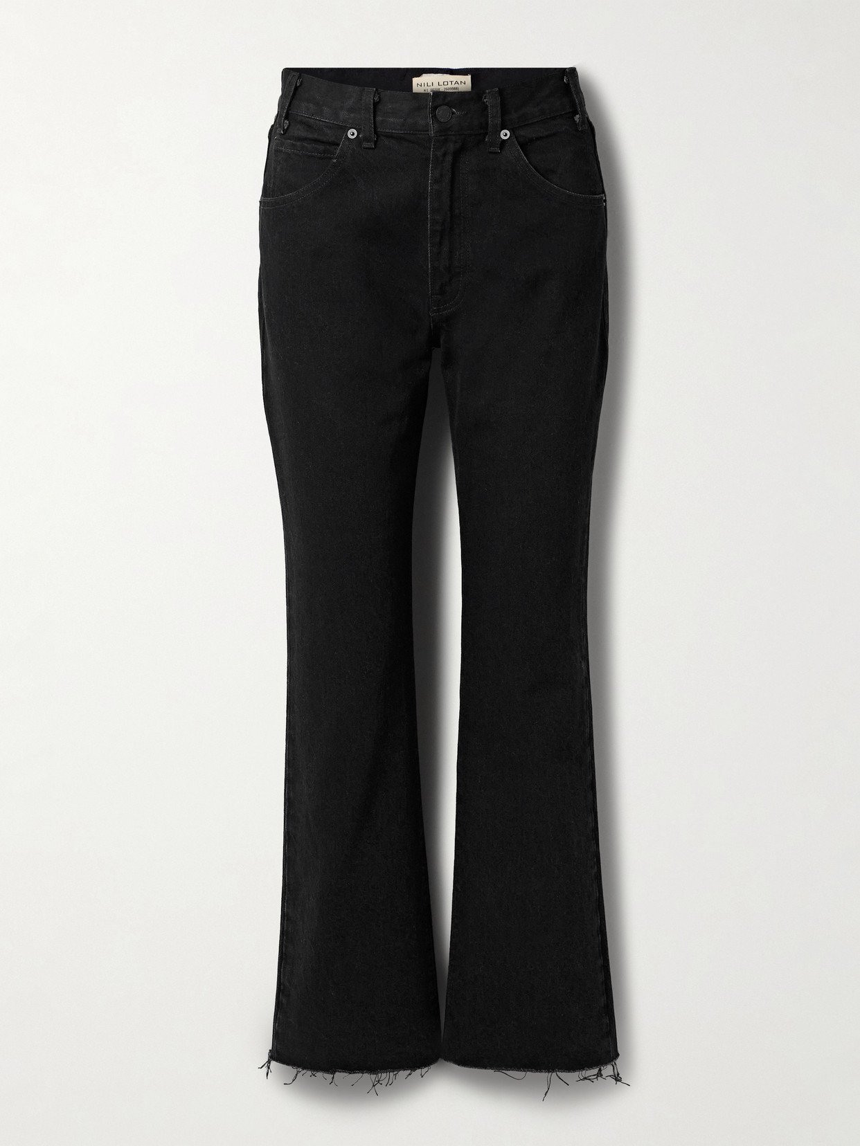 Nili Lotan Calla Frayed High-rise Straight-leg Jeans