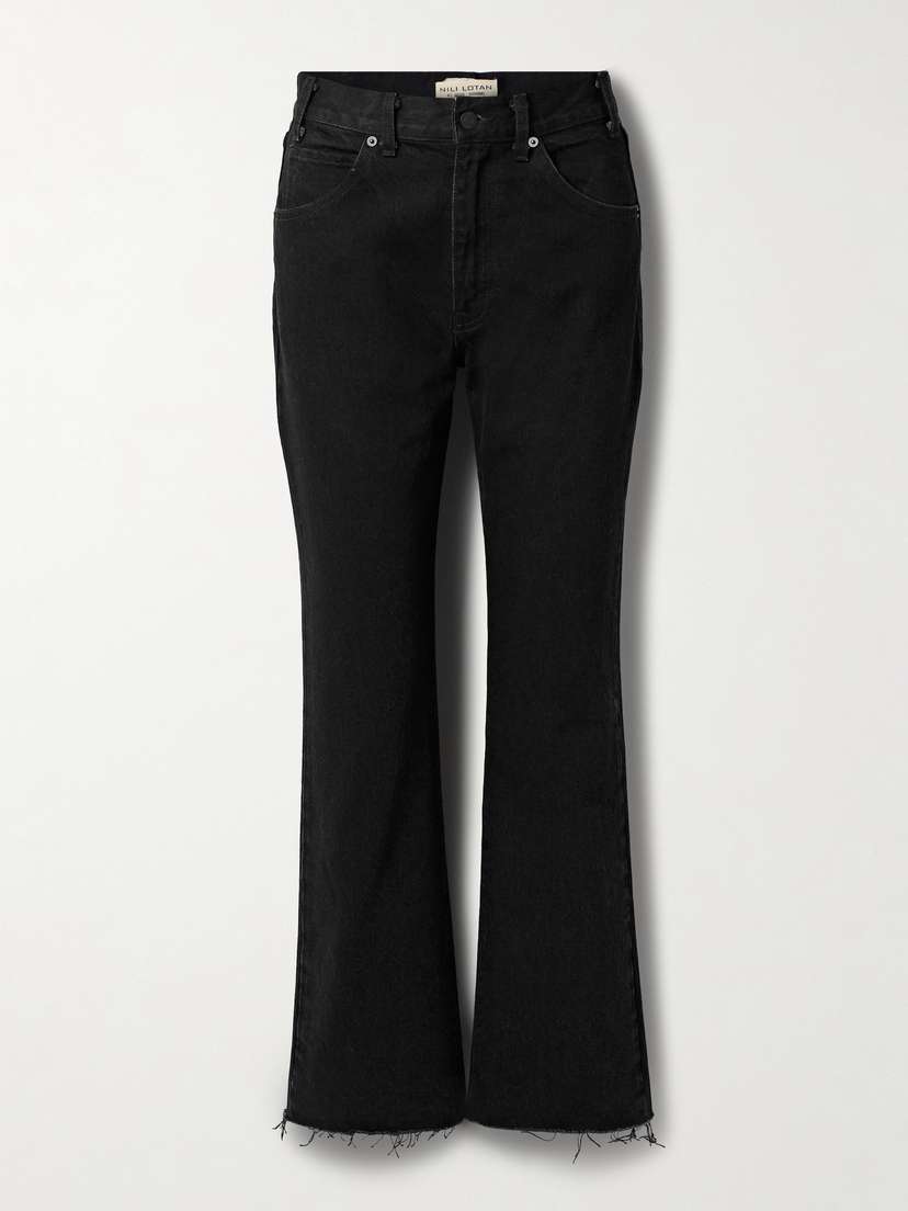 Nili Lotan Calla Frayed High-rise Straight-leg Jeans