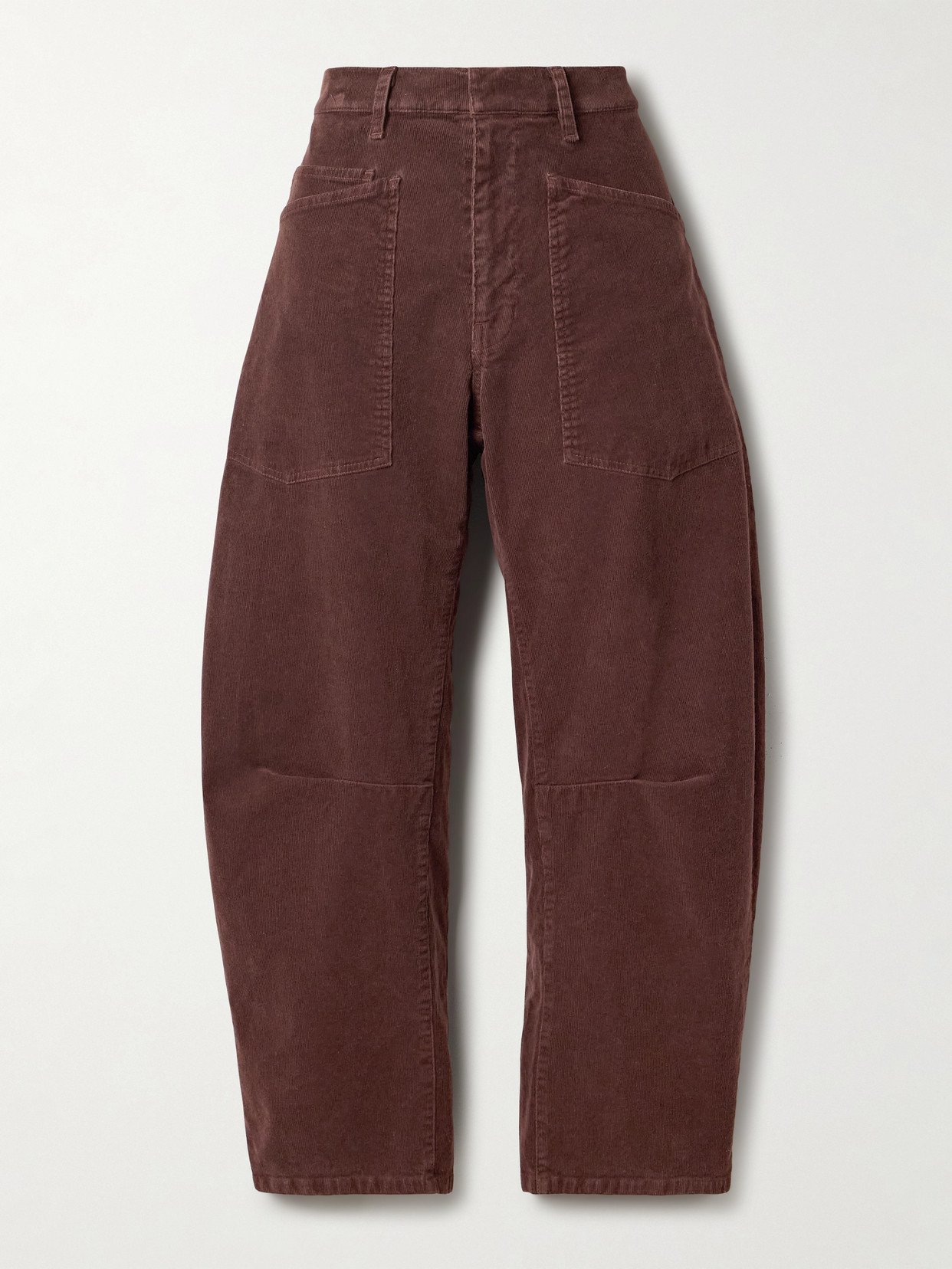 Nili Lotan Shon Cotton-blend Corduroy Tapered Pants In Burgundy