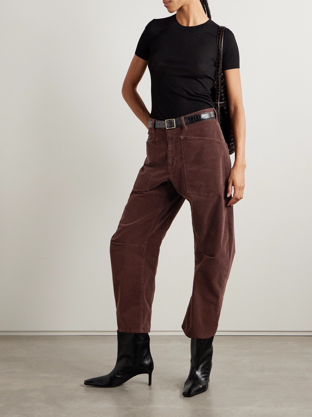 Nili Lotan Shon Cotton-blend Corduroy Tapered Pants