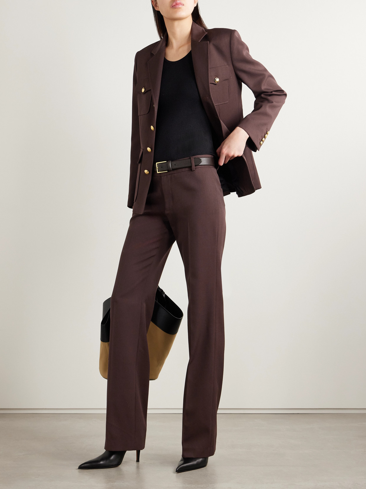 Nili Lotan Ivan Wool-twill Straight-leg Pants