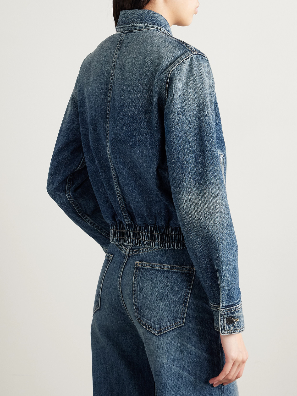 Nili Lotan Najac Denim Jacket Simon Wash In Blue