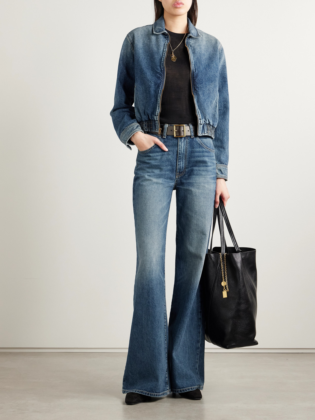 Nili Lotan Najac Denim Jacket Simon Wash In Blue