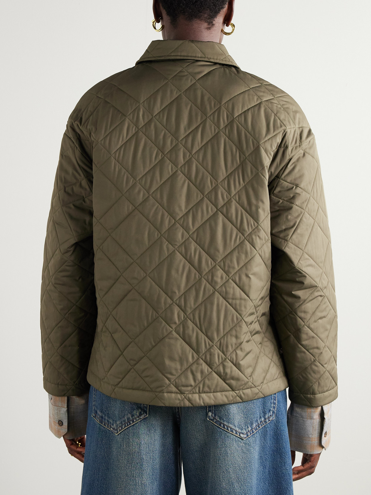 Nili Lotan Helah Quilted Shell Jacket In Green