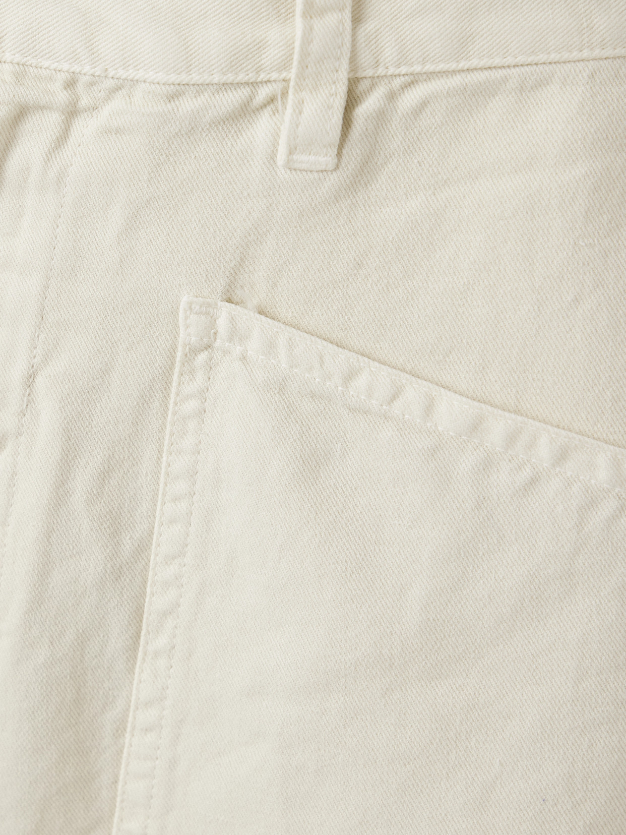 Nili Lotan Shon Cotton And Linen-blend Twill Tapered Pants In Neutral