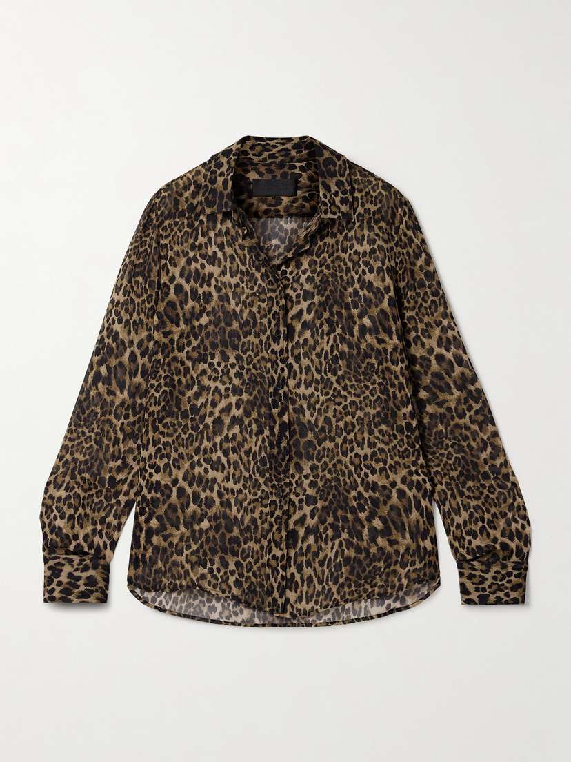 Nili Lotan Gaia Leopard-print Silk Crepe De Chine Shirt