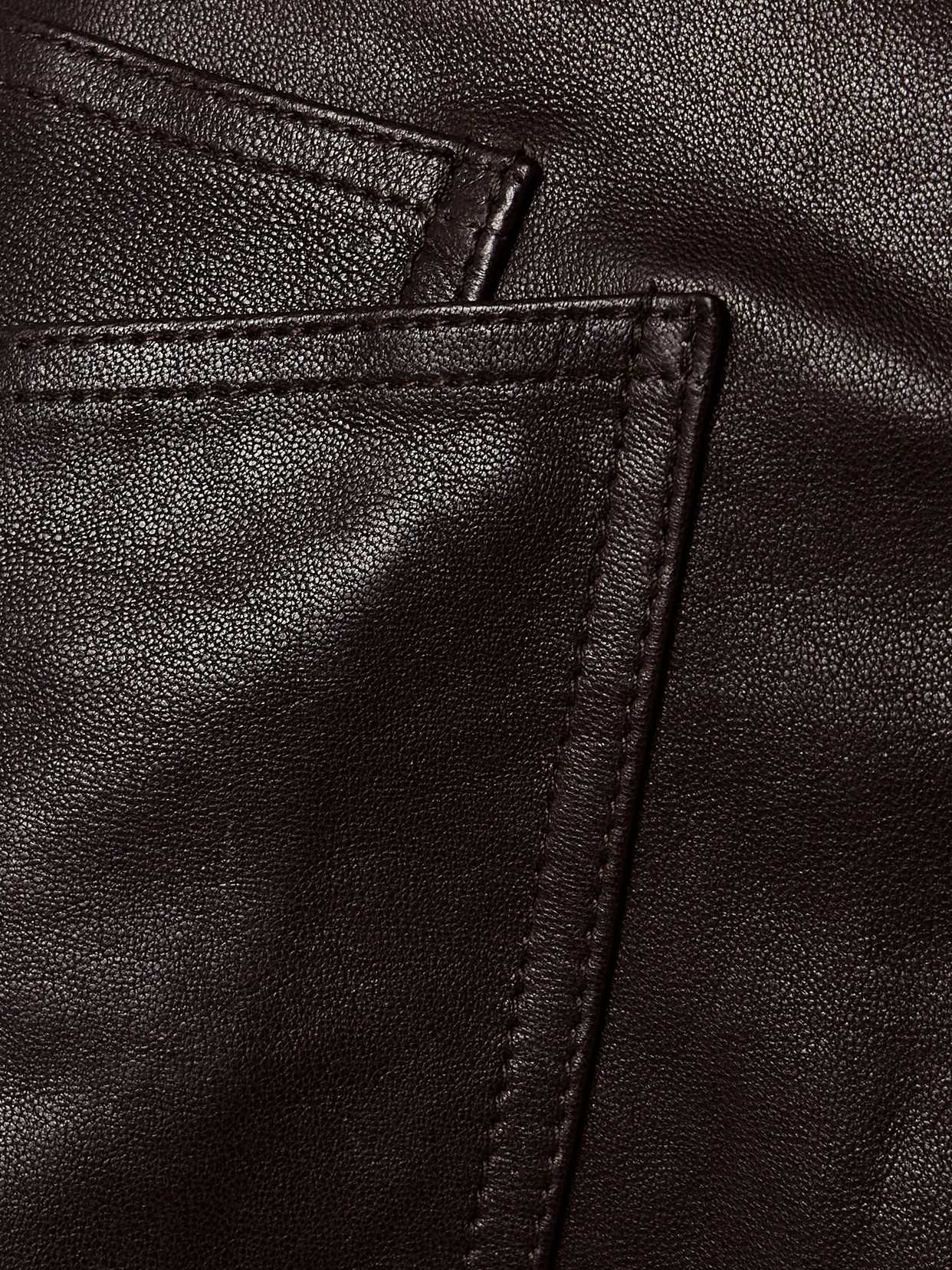 Nili Lotan Shon Leather Pants Dark Brown In Brown