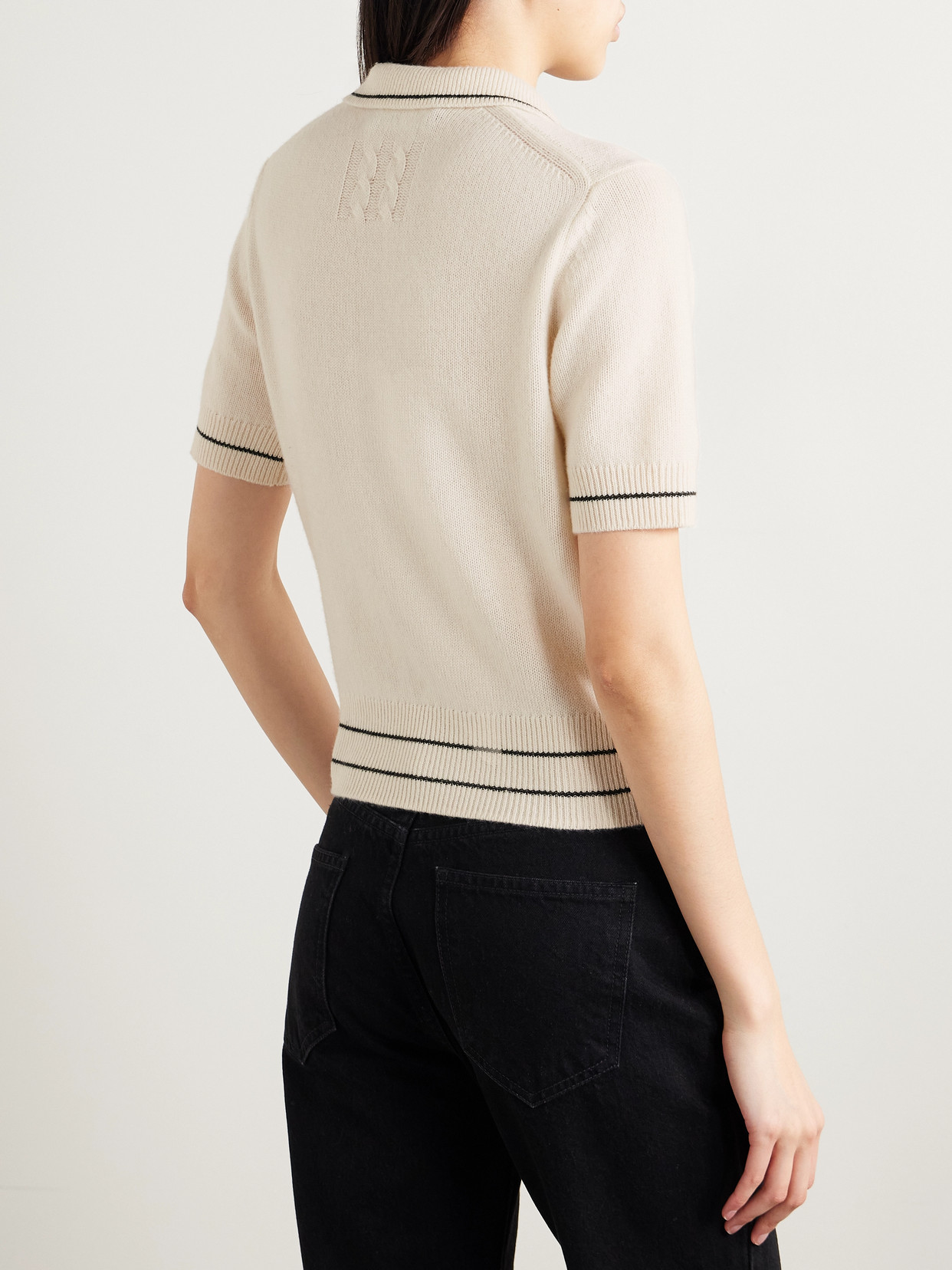 Nili Lotan Carline Striped Cashmere Polo Sweater