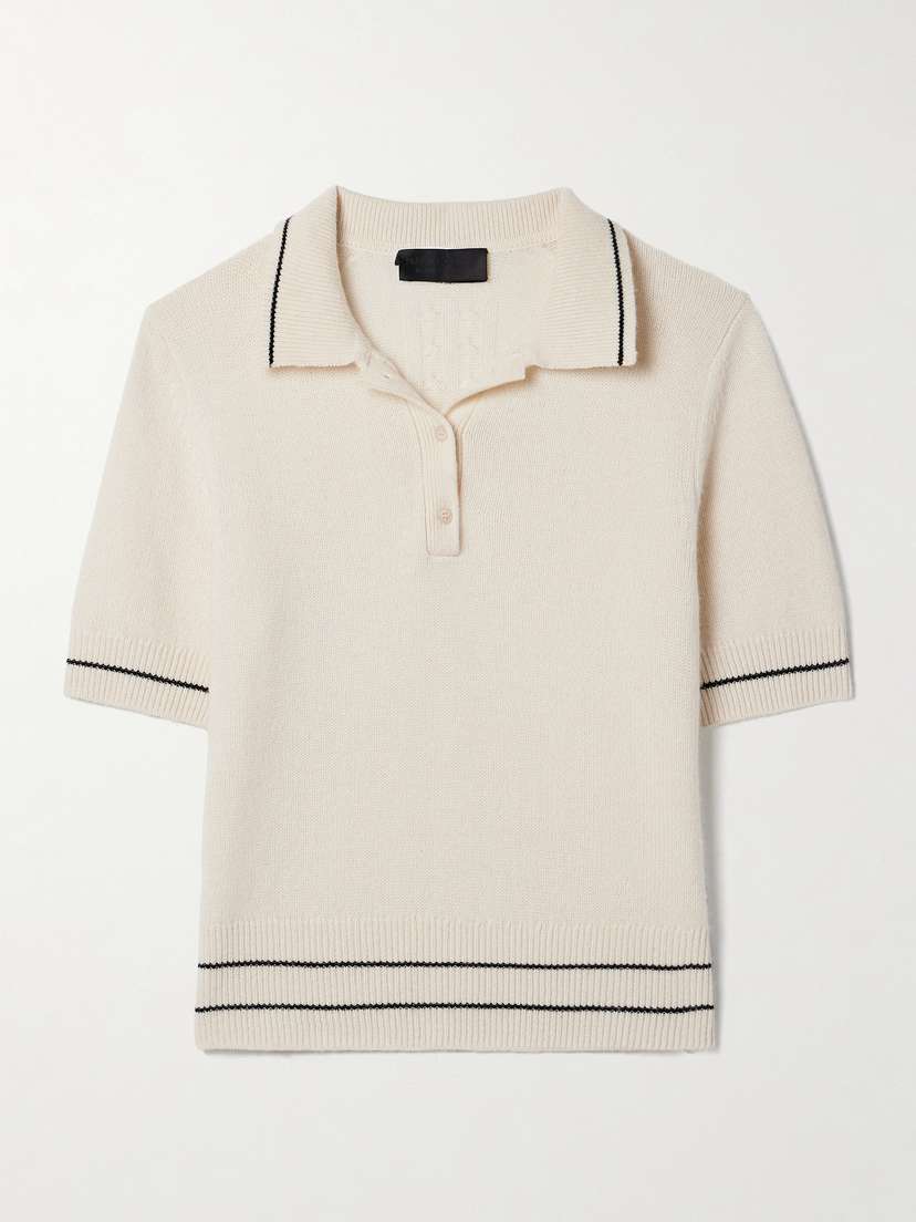 Nili Lotan Carline Striped Cashmere Polo Sweater