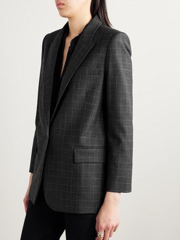 Nili Lotan Diane checked wool-blend blazer
