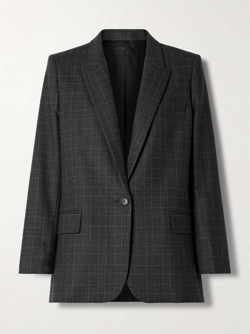 Nili Lotan Diane Checked Wool-blend Blazer