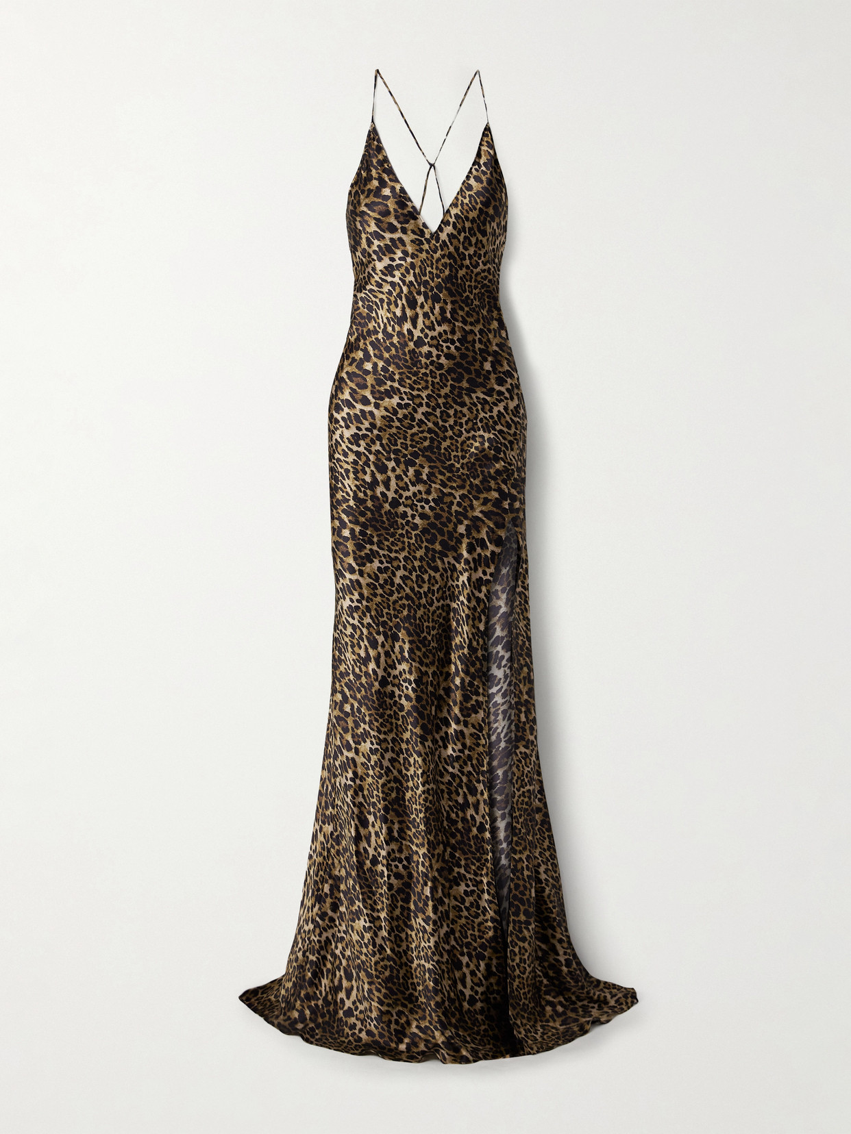 Nili Lotan Ira Leopard-print Silk-charmeuse Gown In Multi