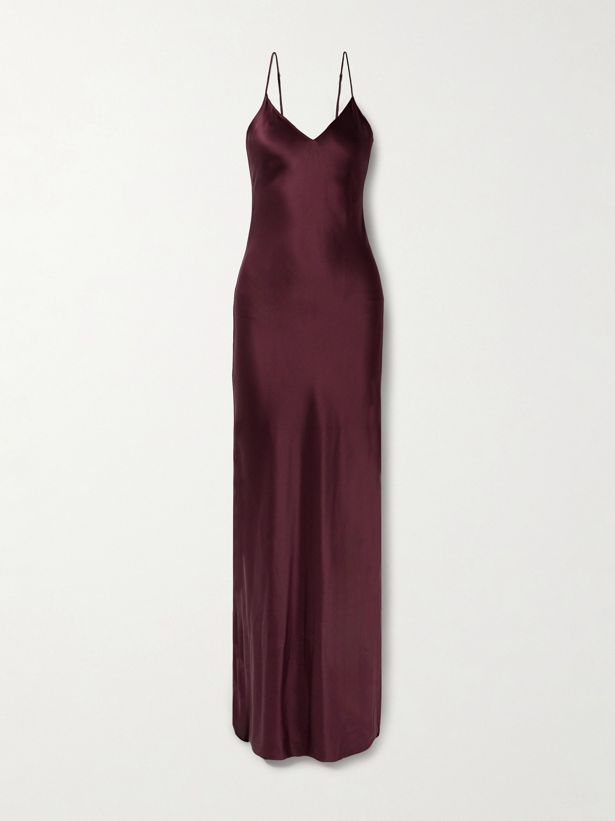 Nili Lotan Cami Silk-satin Gown In Burgundy