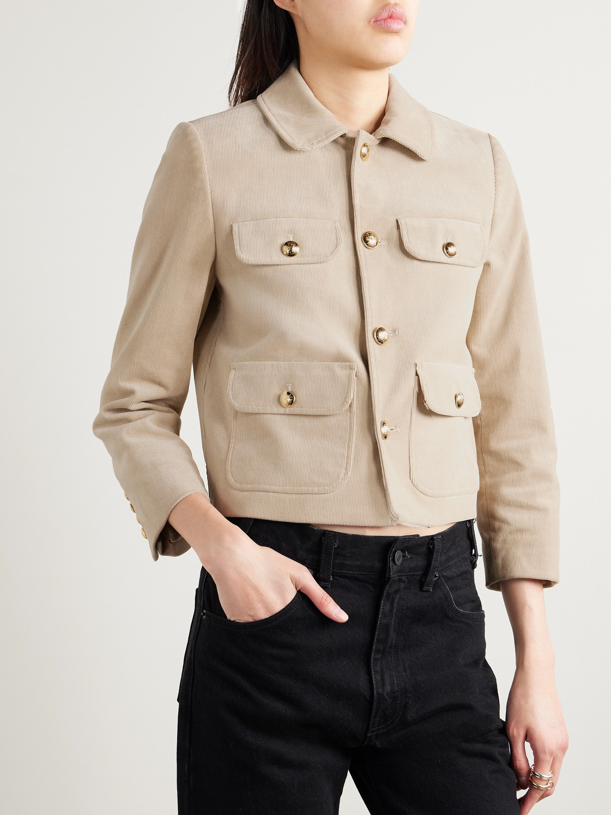 Nili Lotan Chamonix Cropped Cotton-blend Corduroy Jacket