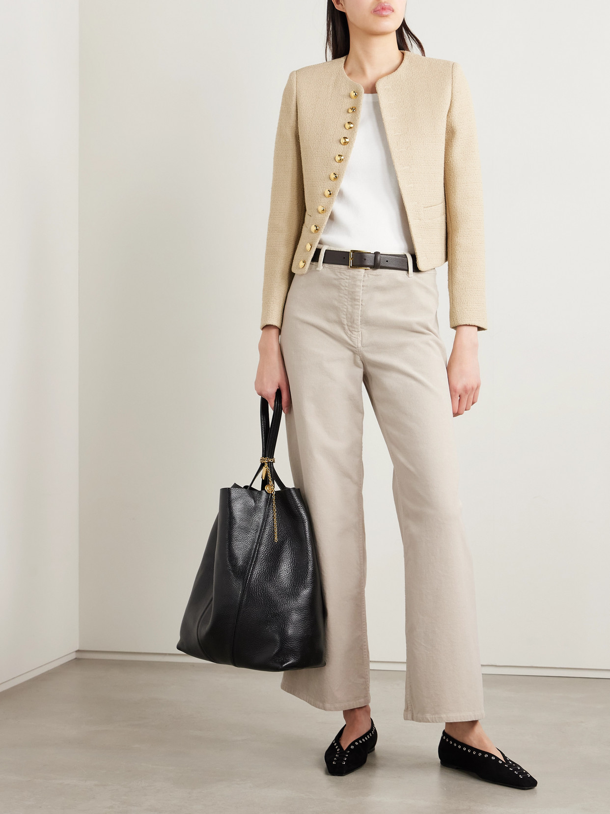 Nili Lotan Megan Cotton-blend Corduroy Wide-leg Pants