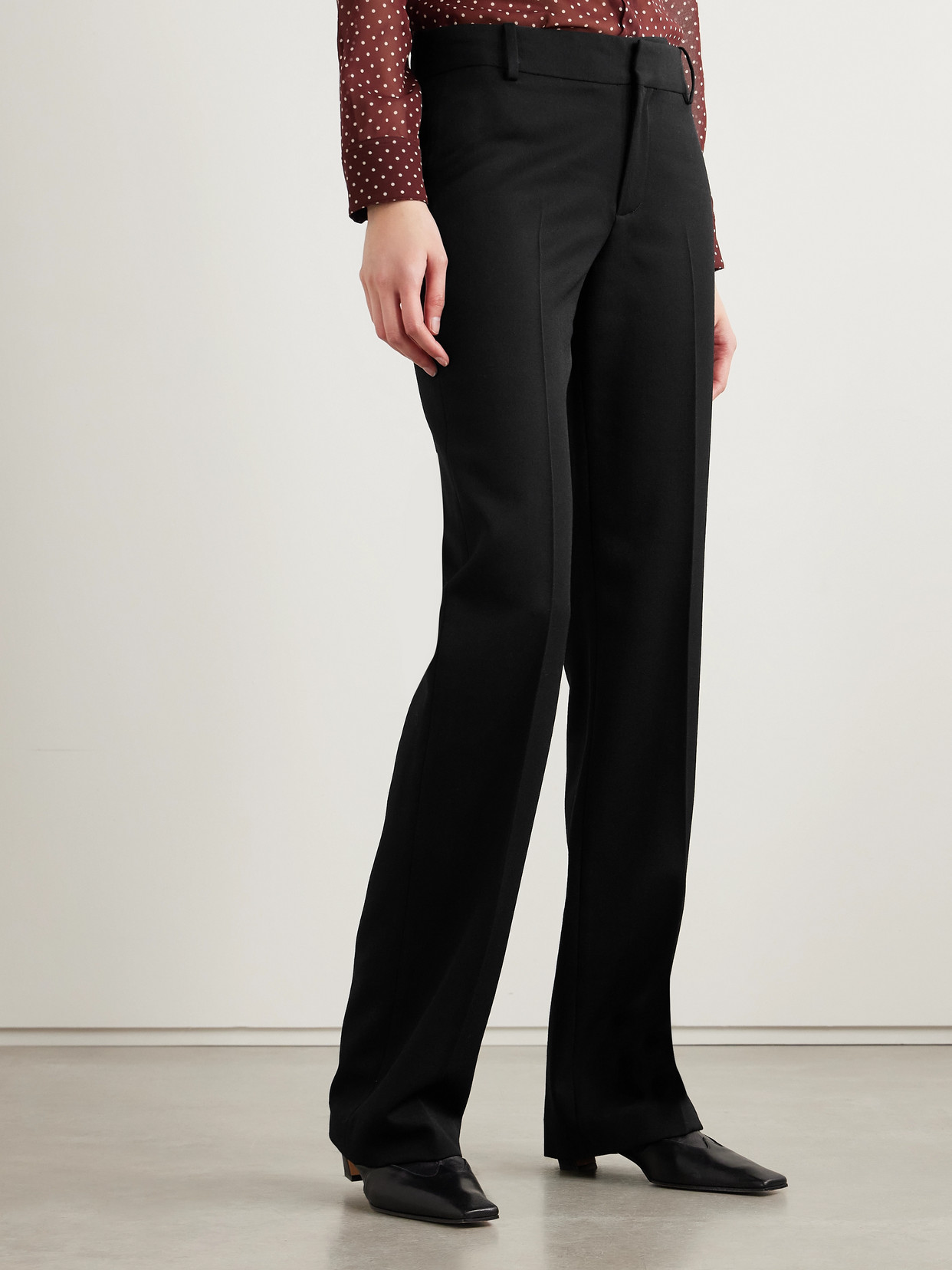 Nili Lotan Tribeca Brushed Cotton-blend Twill Barrel-leg Pants