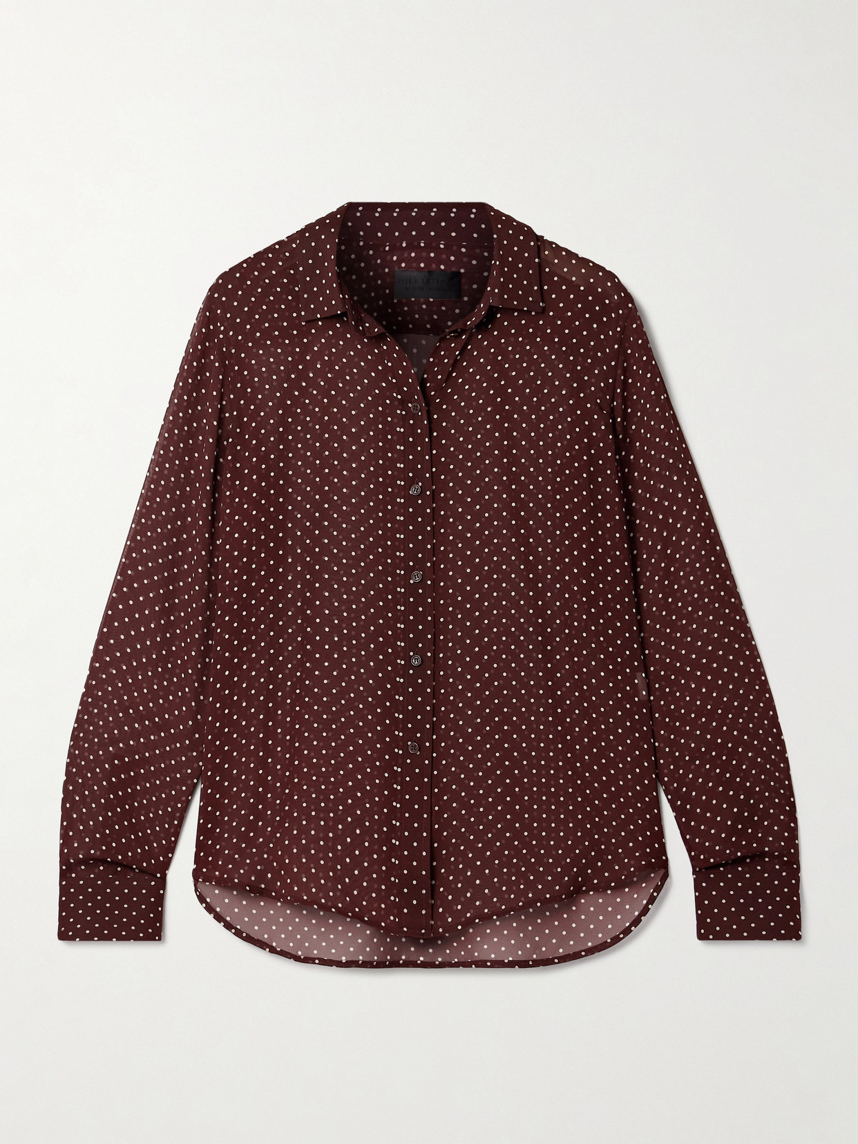 Nili Lotan Gaia Polka-dot Silk Crepe De Chine Shirt In Burgundy
