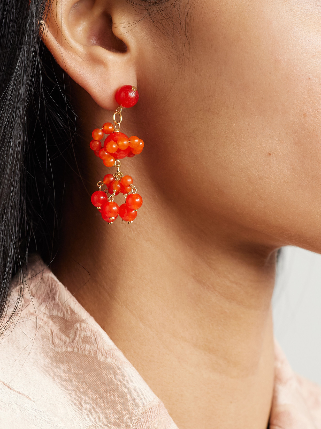 Completedworks Recycled Gold Vermeil Agate Earrings In Red