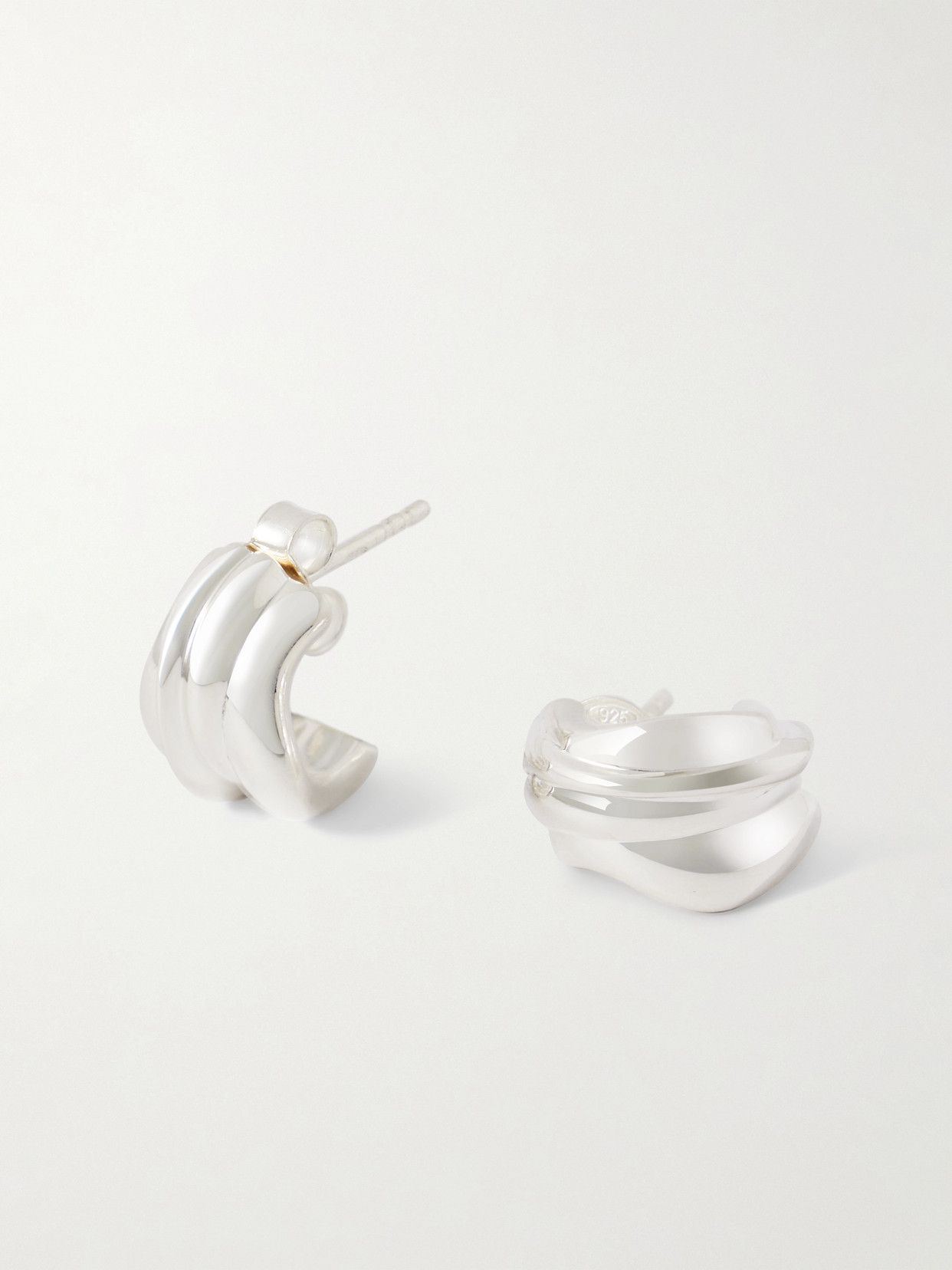 Completedworks Recycled Silver Hoop Earrings In Metallic