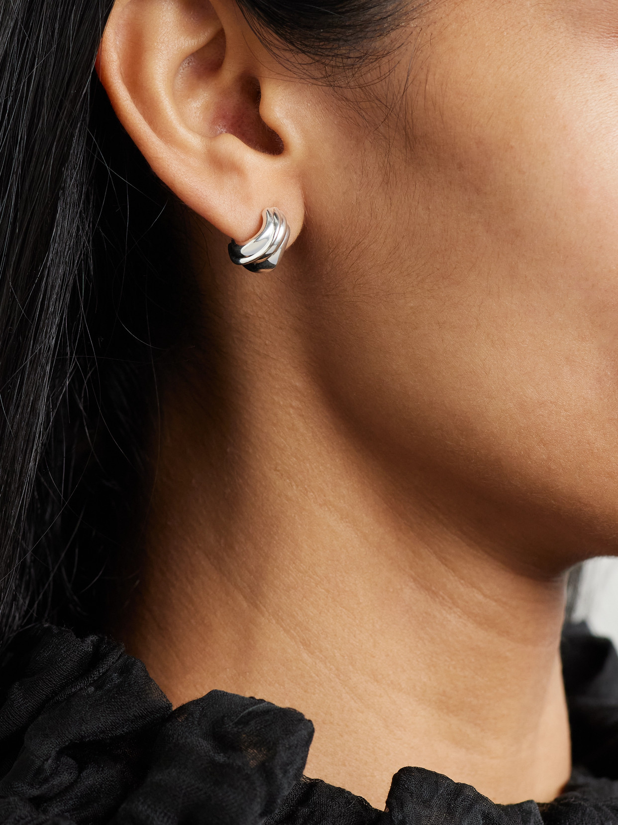 Completedworks Recycled Silver Hoop Earrings In Silver