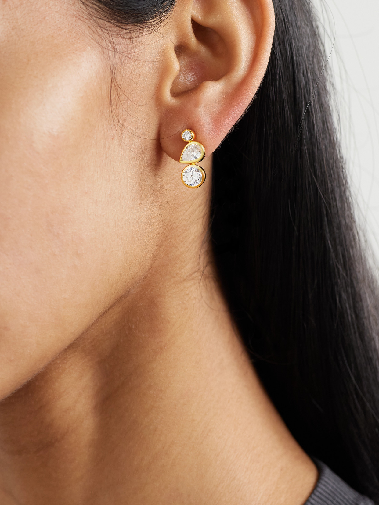 Completedworks Like Peas In A Pod Ii Recycled Gold Vermeil Cubic Zirconia Earrings In Gold