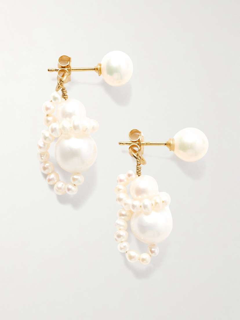 Completedworks Recycled Gold-plated Pearl Earrings