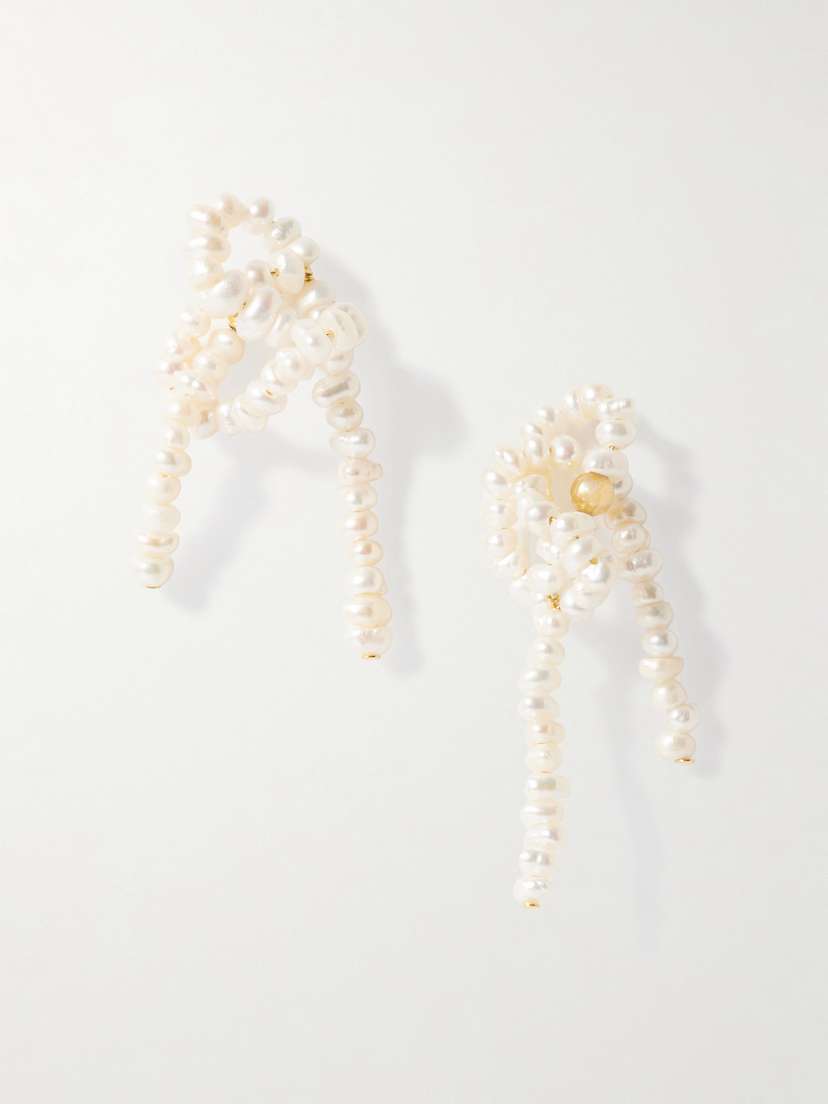 Completedworks The Break Between The Clouds Recycled Gold Vermeil Pearl Earrings