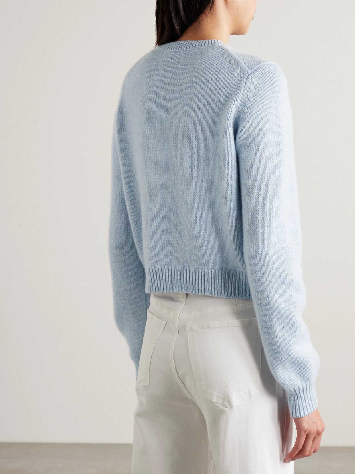 Khaite Everheart Button-front Cashmere Cardigan In Blue