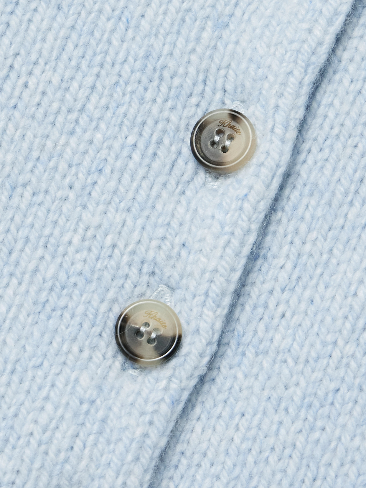 Khaite Everheart Button-front Cashmere Cardigan In Blue