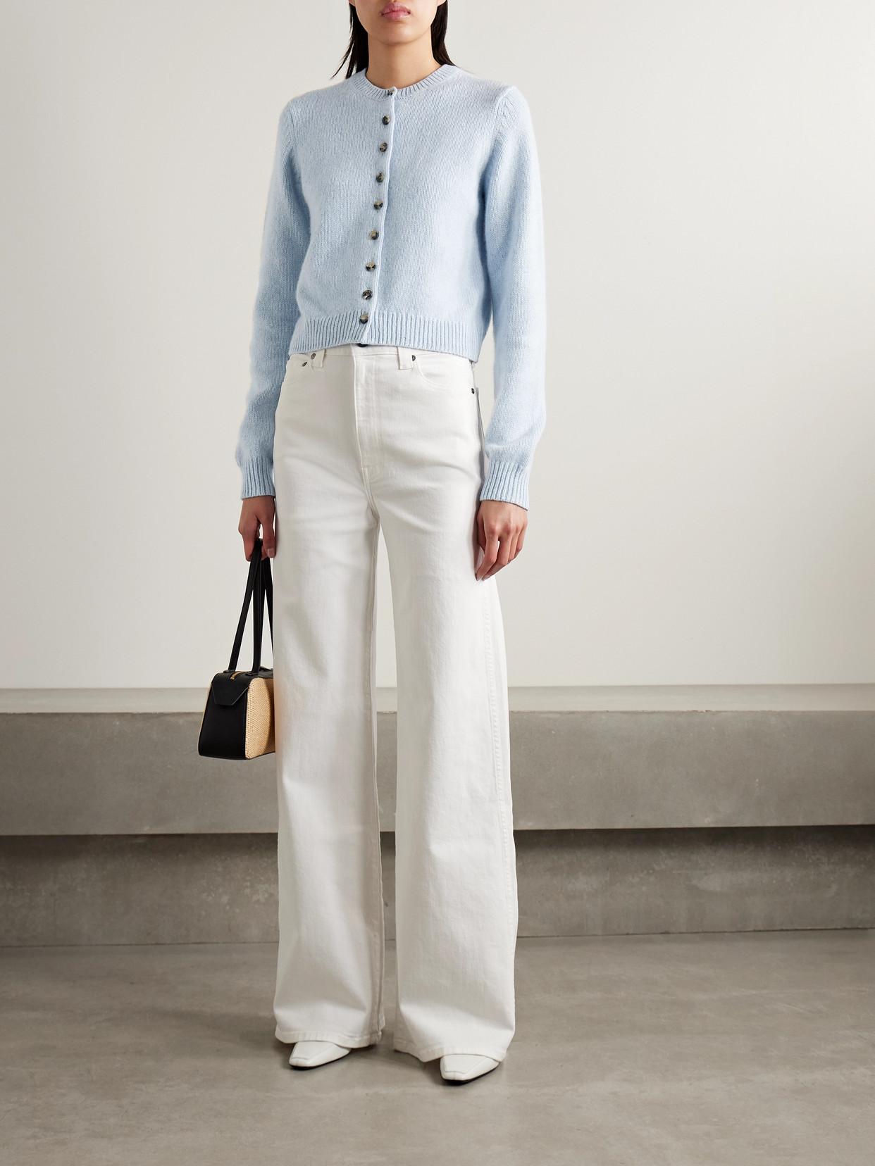 Khaite Everheart Button-front Cashmere Cardigan In Blue