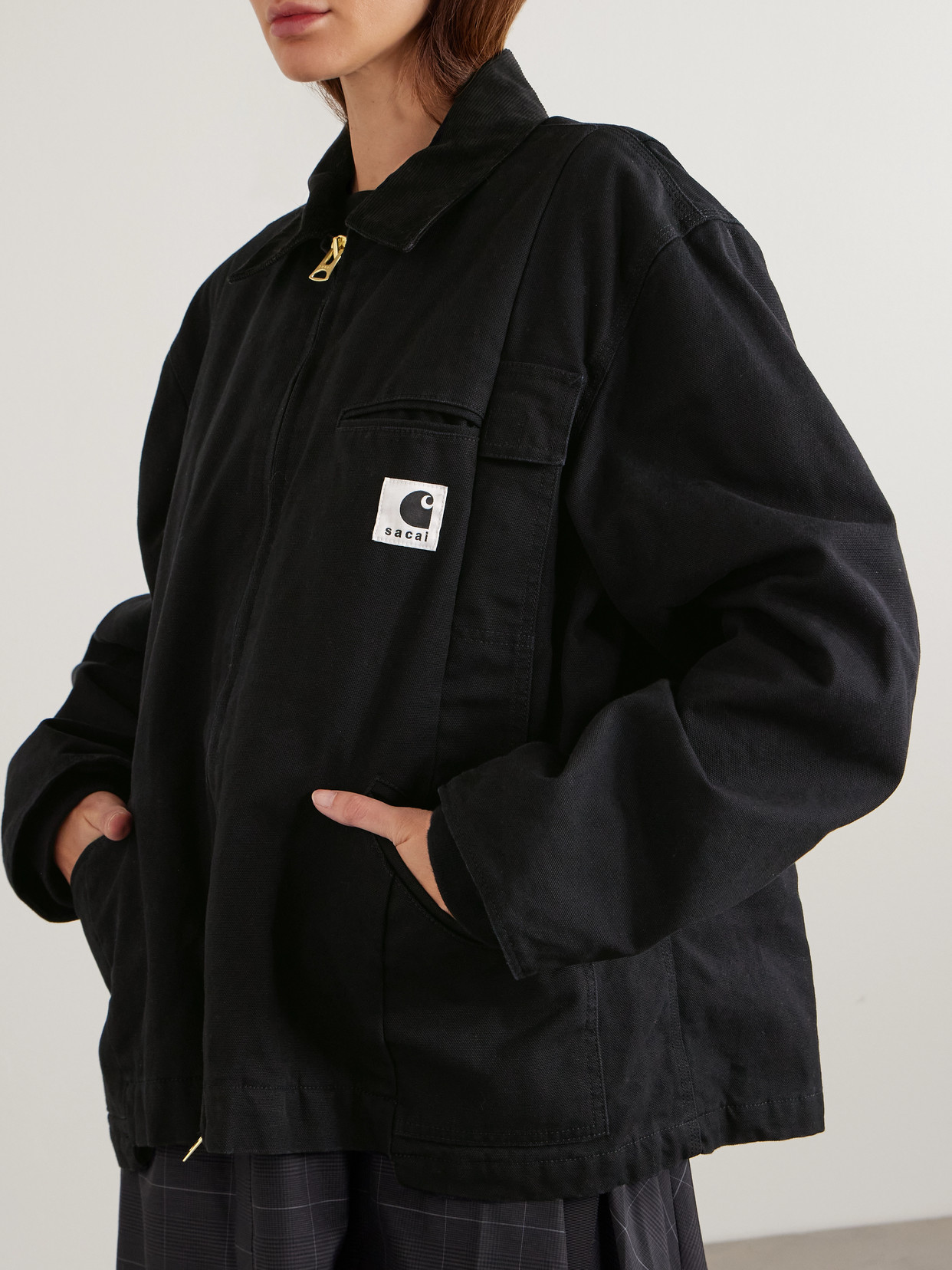 Sacai X Carhartt Cotton Blouson Jacket In Black