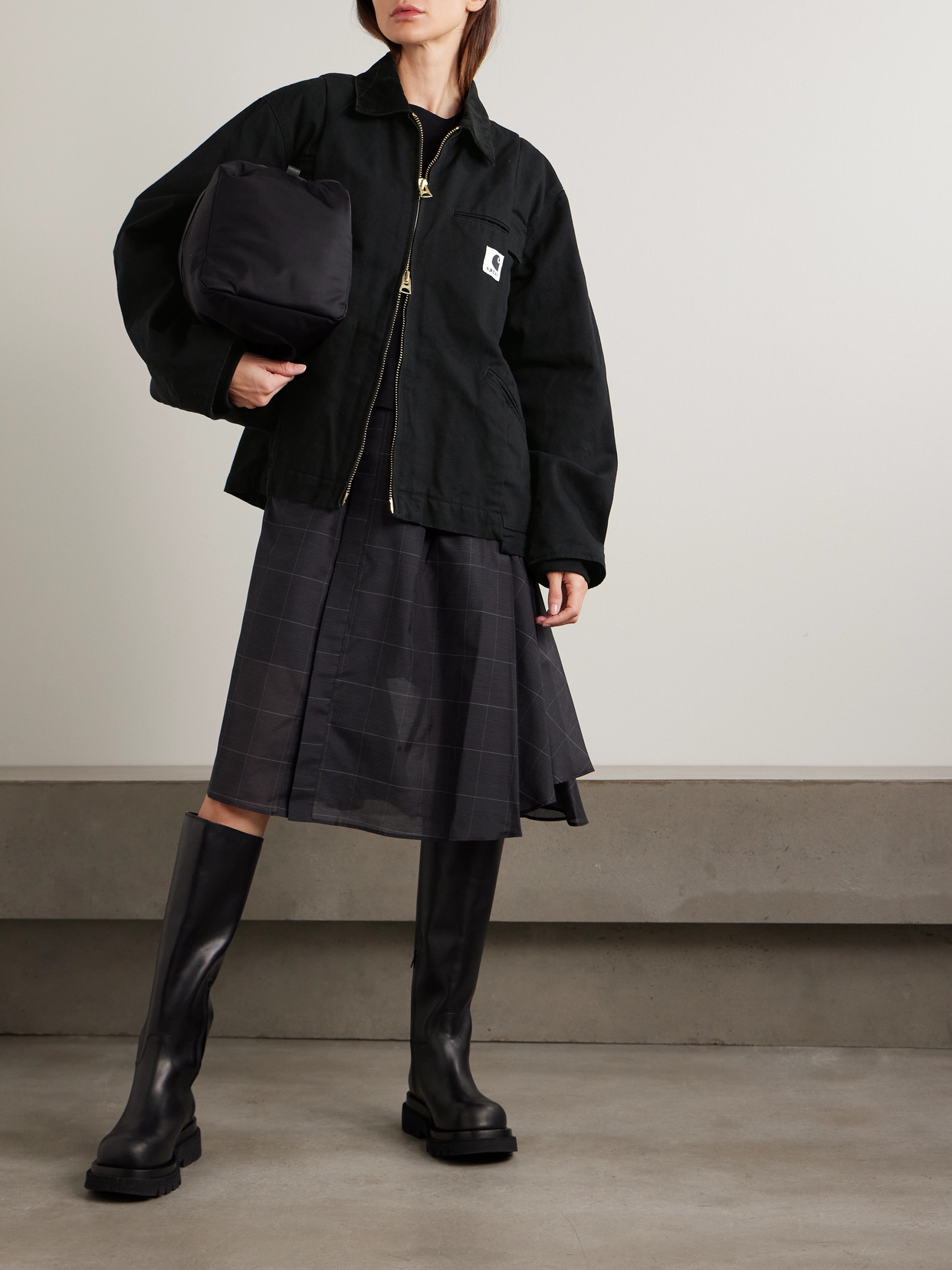 Sacai X Carhartt Cotton Blouson Jacket In Black