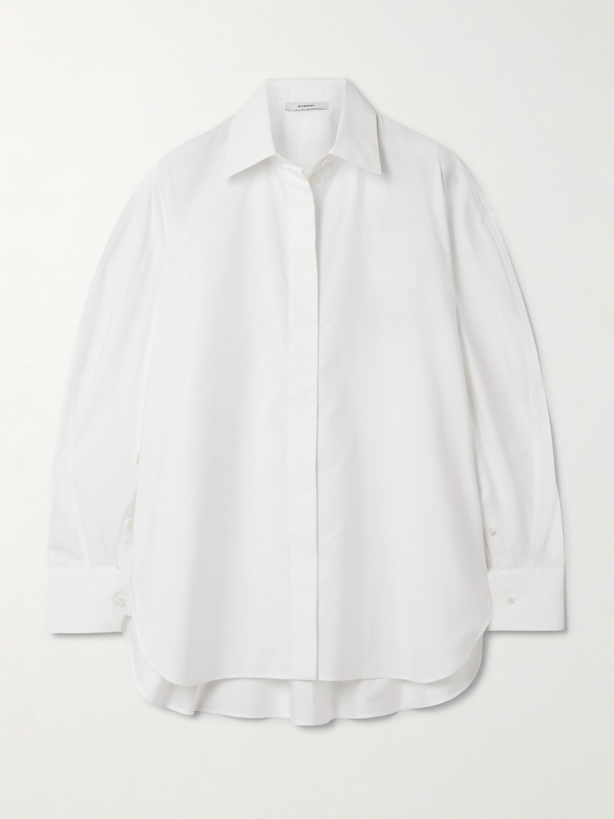 Givenchy Embroidered Cotton-poplin Shirt In White