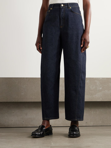 Givenchy Cropped high-rise barrel-leg jeans