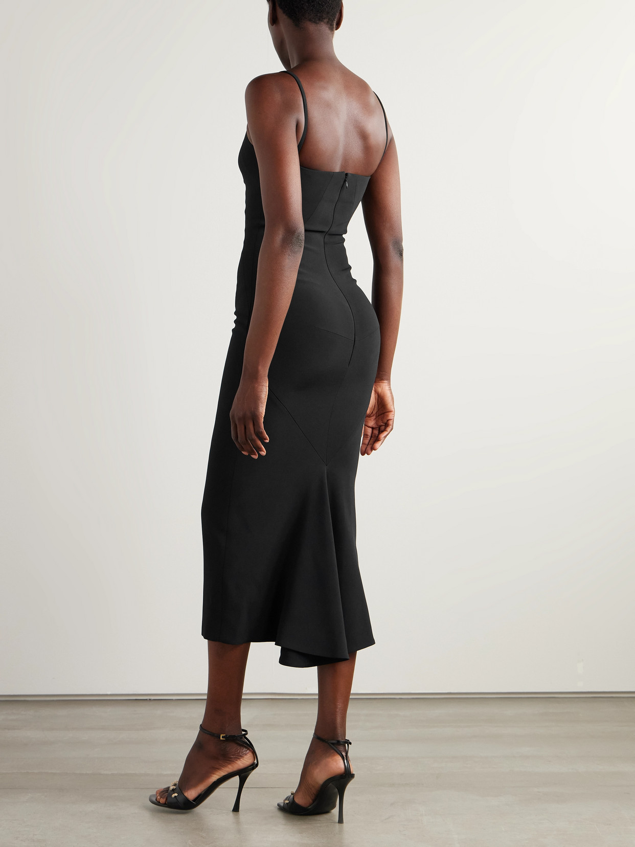 Givenchy Robe Mi-longue À Encolure Carrée In Black
