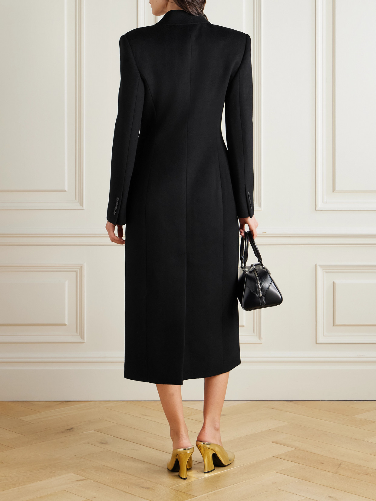 Givenchy Womens Black Regular-fit Double-breasted Wool Coat In Black