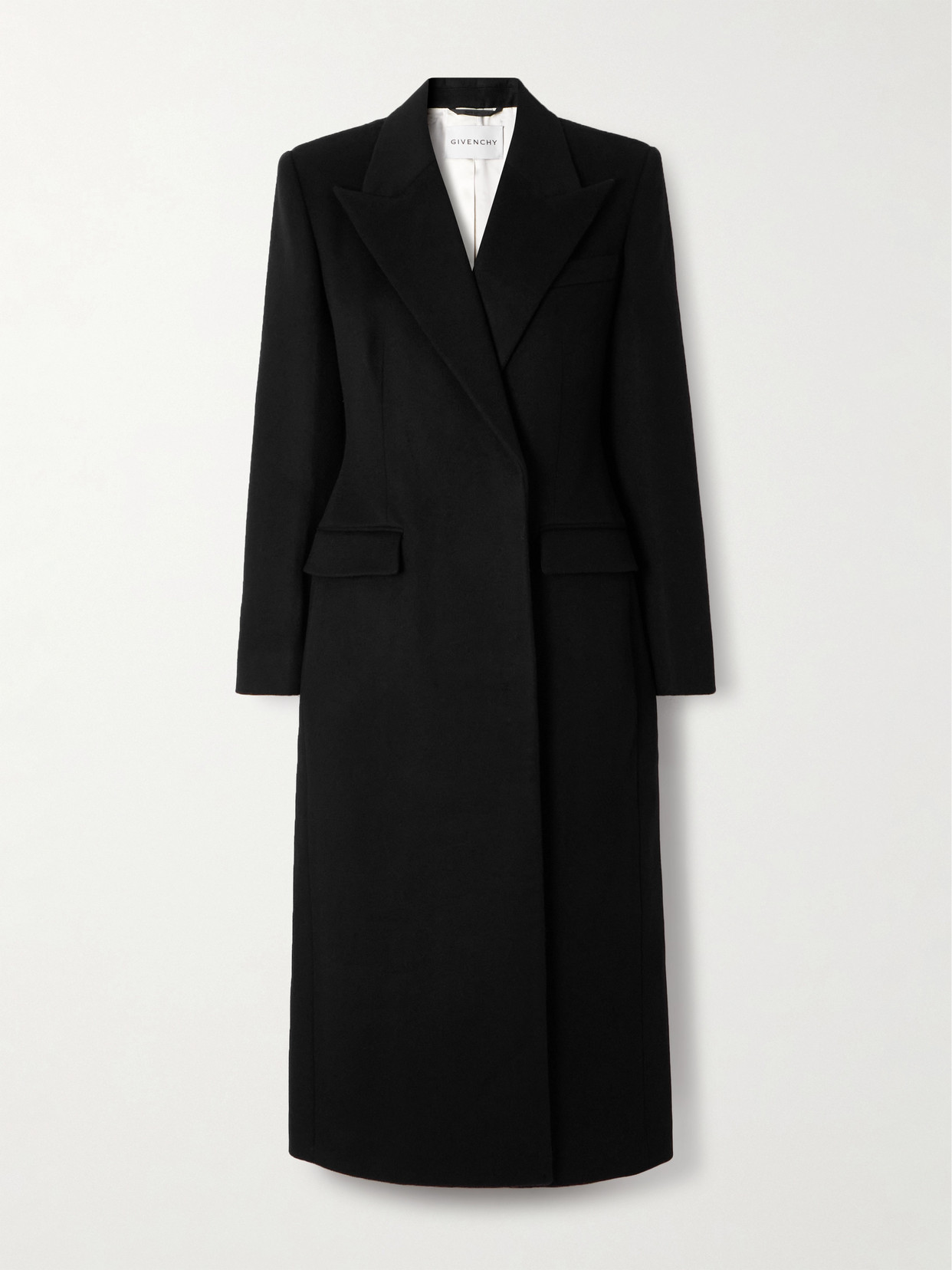 Givenchy Womens Black Regular-fit Double-breasted Wool Coat In Black