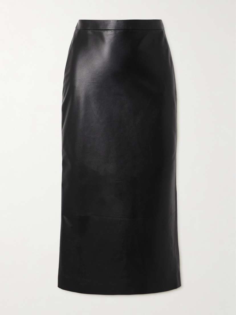 Givenchy Paneled Leather Midi Skirt
