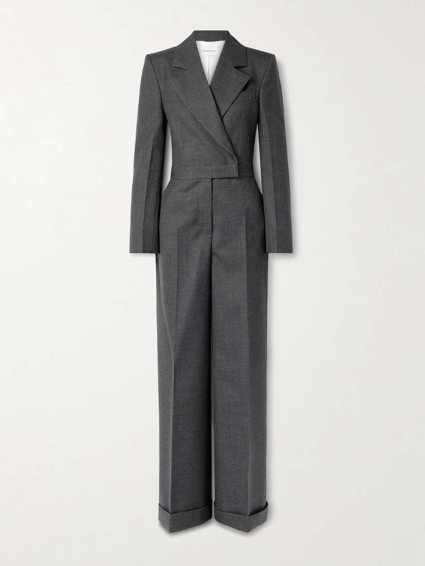 Givenchy Wrap-effect Grain De Poudre Wool Jumpsuit