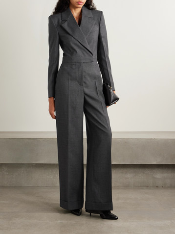 Givenchy Wrap-effect grain de poudre wool jumpsuit