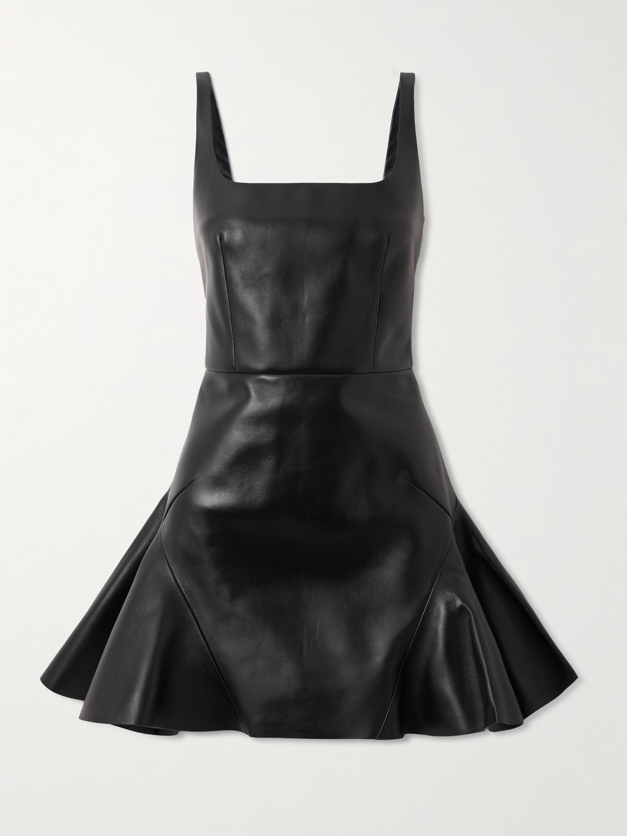 Givenchy Paneled Leather Mini Dress In Black