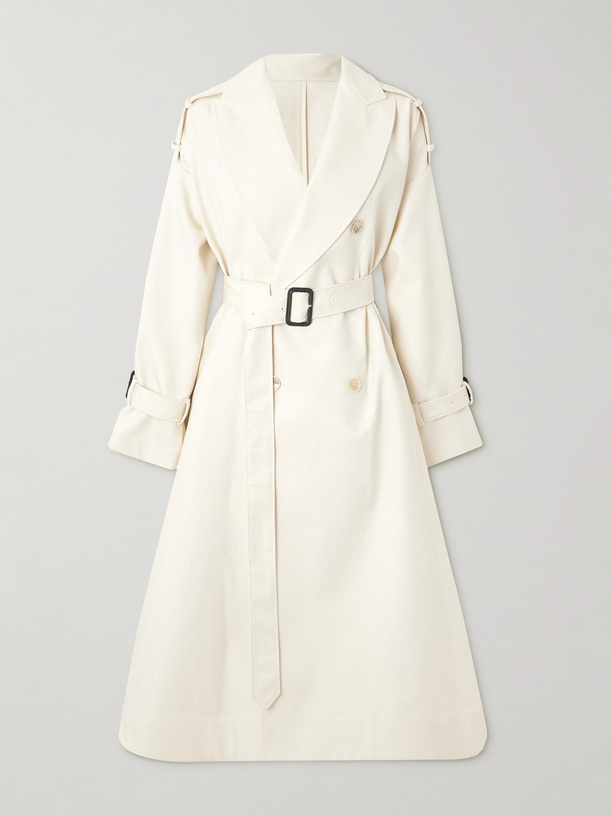 Givenchy Cocoon Shoulder Double-breasted Belted Trench Coat In Neutral