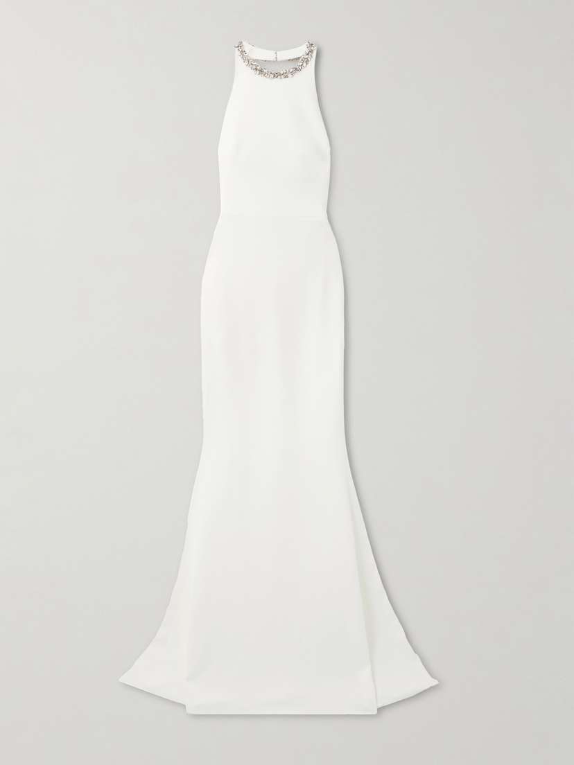 Givenchy Crystal-embellished Satin-crepe Halterneck Gown